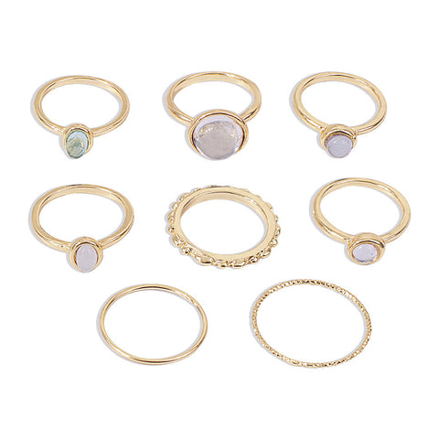 Colorful Gem Joint Rings