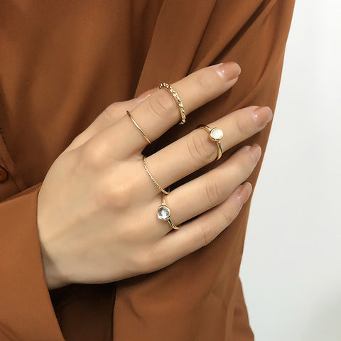 Colorful Gem Joint Rings