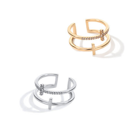Zircon-Crafted Cross Ring