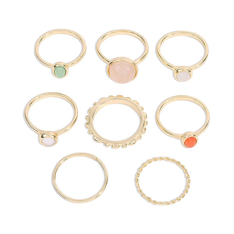 Colorful Gem Joint Rings