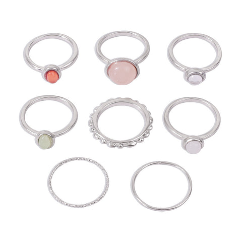Colorful Gem Joint Rings