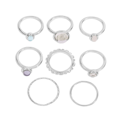 Colorful Gem Joint Rings