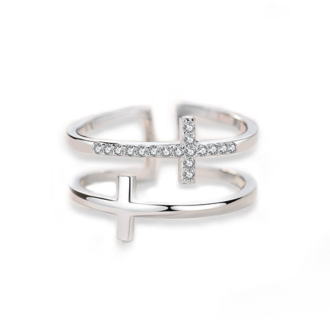 Zircon-Crafted Cross Ring